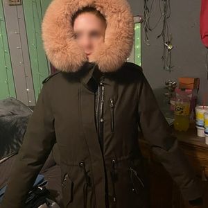 Unisex Mackage Parka Army fox fur jacket